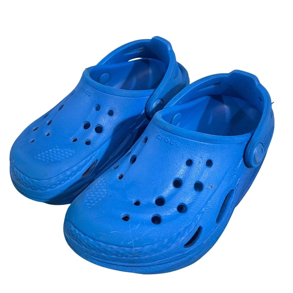 Crocs‎ Toddler Size C10 Boy Baya Clogs Slip-On Blue Pool Hiking Sandal Water